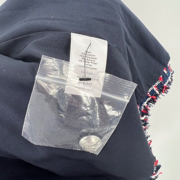 Talbots Office Pencil Skirt Size 12 NWT Navy Faux Wrap Cotton Blend Academia - Picture 7 of 7